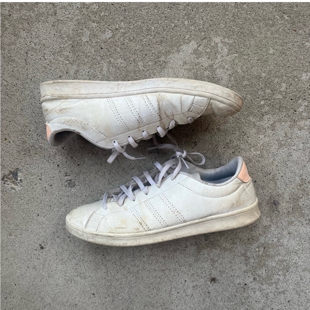Adidas White and Pink Casual Sneakers